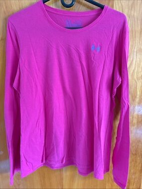 Under Armour Women's Hot Pink Long Sleeve Crewneck Performance Tee